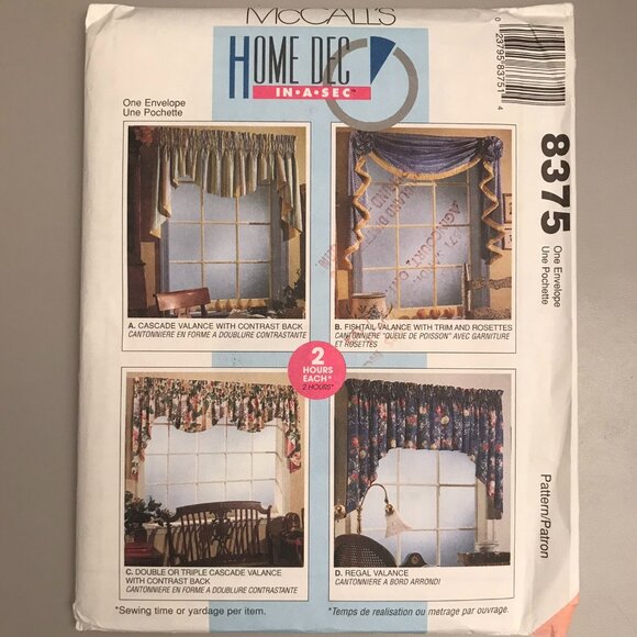 McCall's 8375 Drapes Pattern - Picture 2 of 6